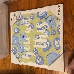 Floral Canvas Art with Motivational Quote